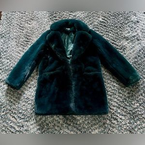 Dark green Apparis Sophie faux fur coat size xs
